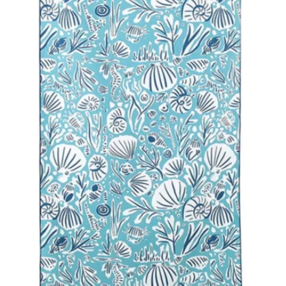 TURTLES AQUA REVERSIBLE ECO BEACH TOWEL ~ NEW with Tags ~ Eco Friendly
